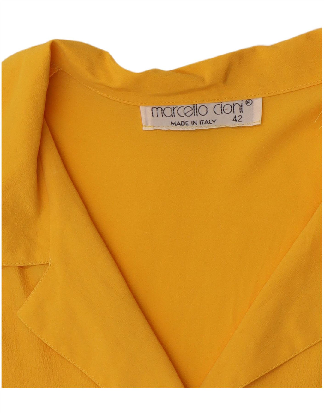 Marcello Cioni Damen Kurzarm-Hemdbluse IT 42 Mittelgelb