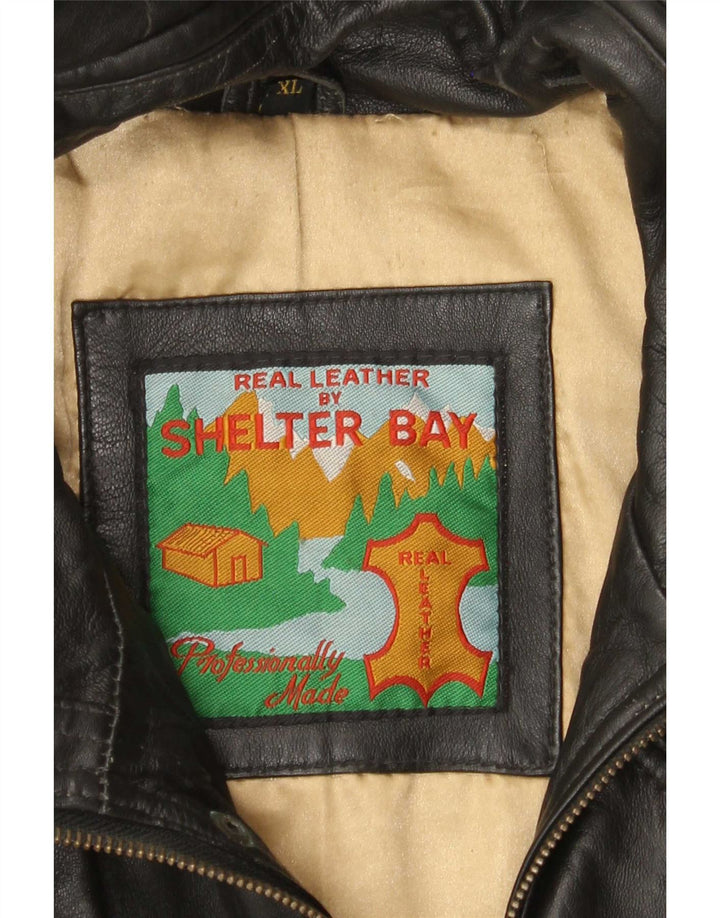 Shelter Bay Herren Ledermantel UK 42 XL Schwarz