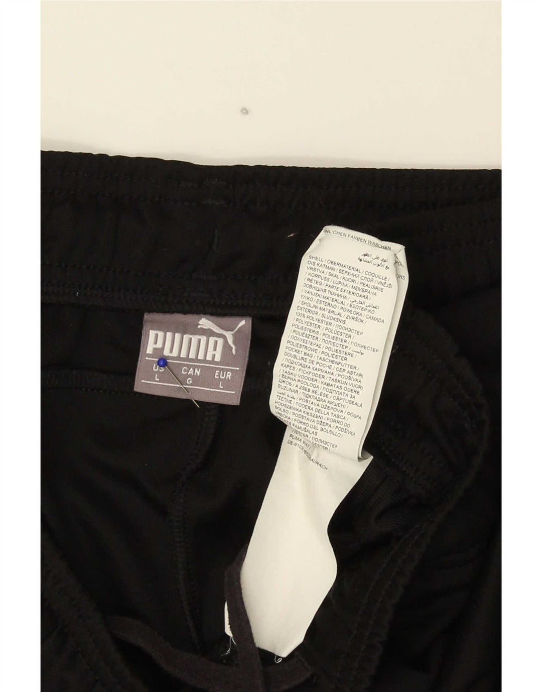 Puma Herren-Trainingshose, groß, aus schwarzem Polyester