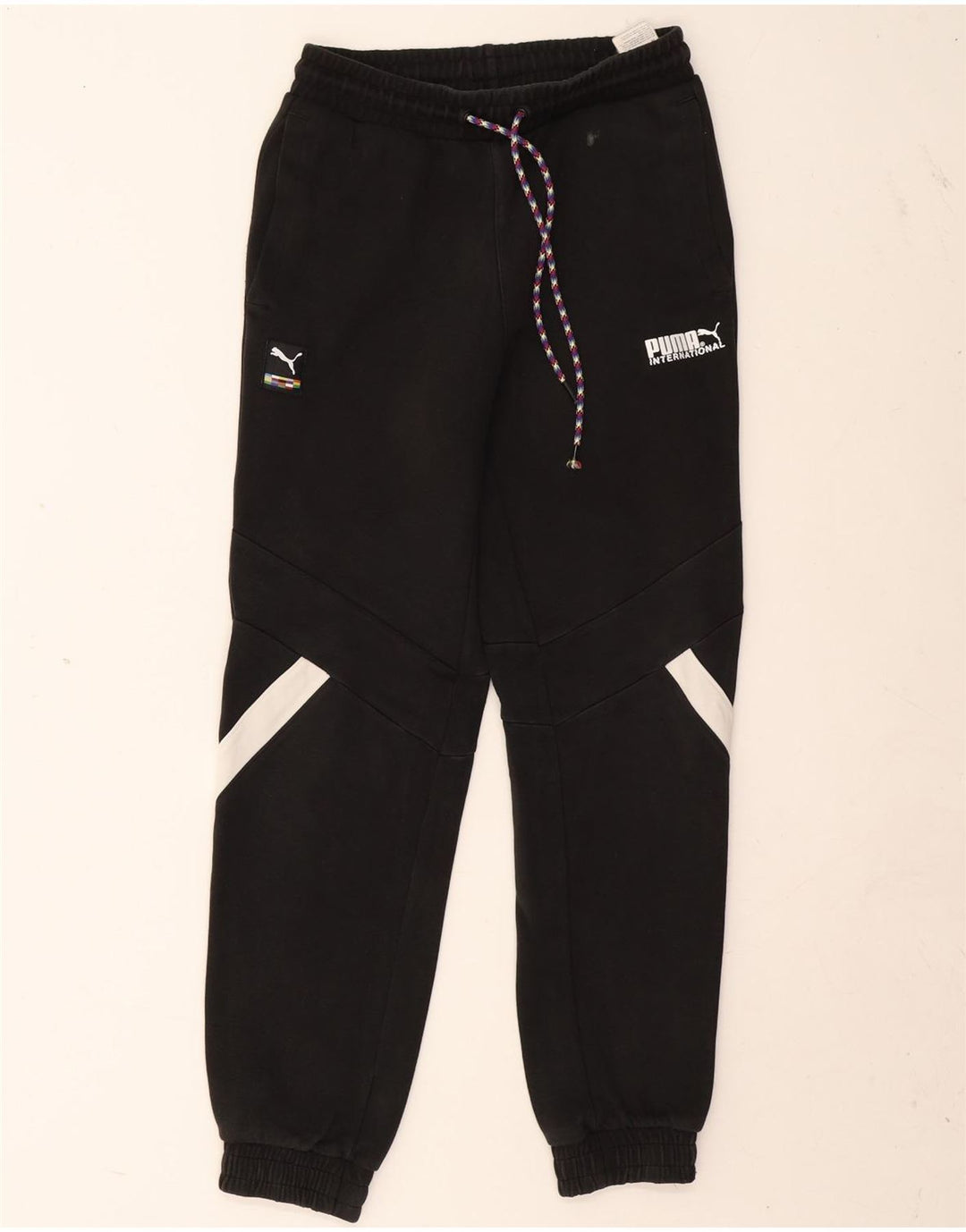 Puma Herren-Trainingsanzug mit Grafik, Jogginghose, Größe S, Schwarz, Farbblock