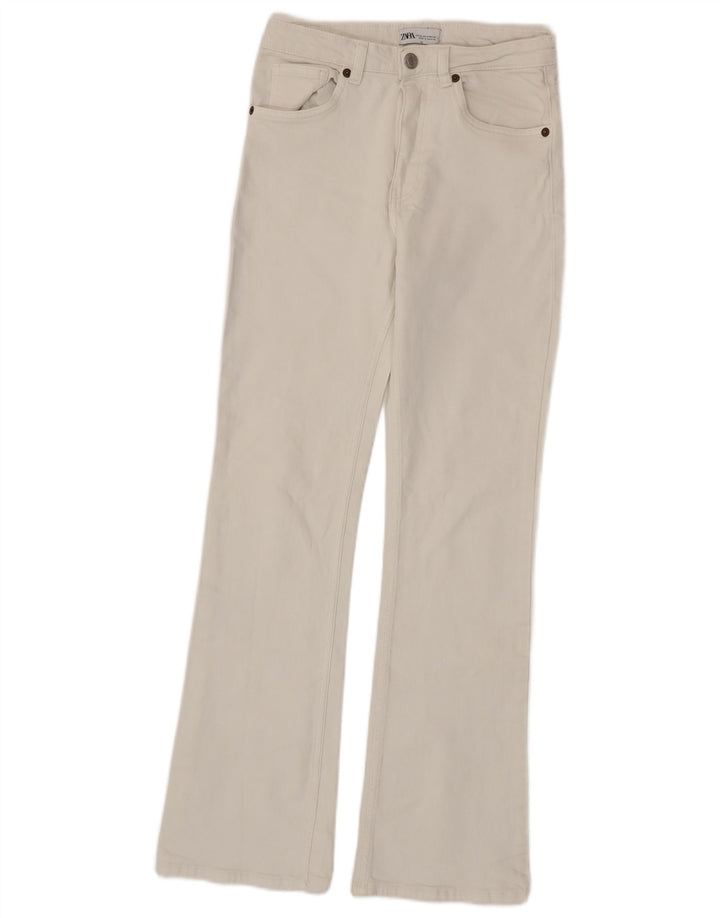 Zara Damen Schlagjeans EU 36 XS W26 L32 Weiß
