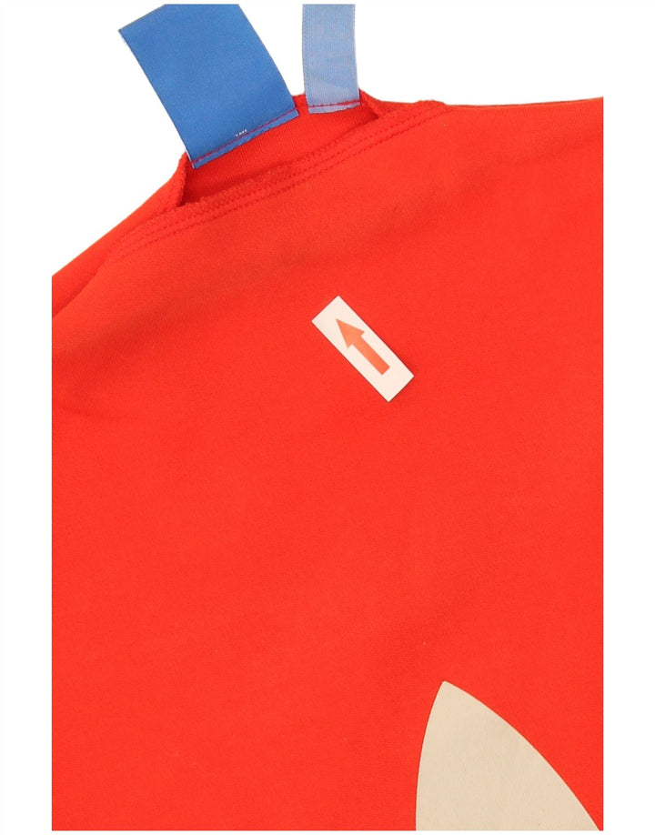Adidas Damen Übergroßer Grafik-Sweatshirt-Pullover UK 10 Small Rot
