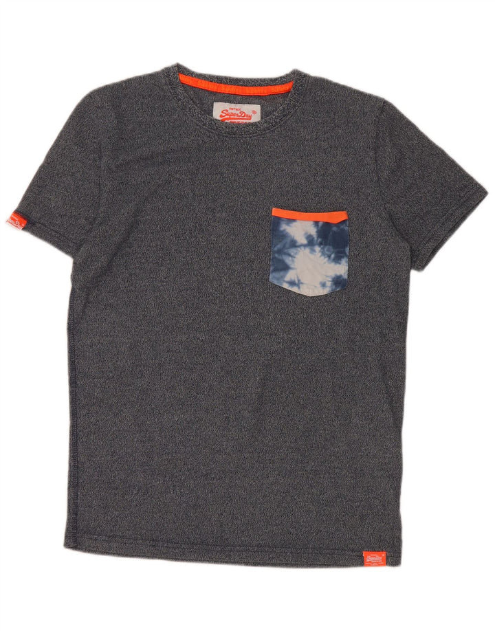 Superdry Herren T-Shirt-Oberteil, Größe S, Grau, Batik-Baumwolle