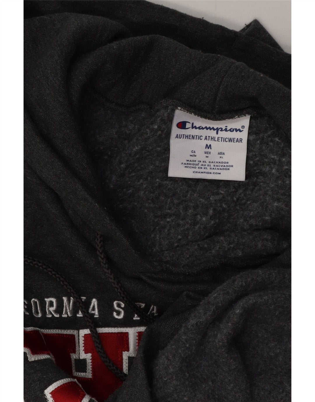 Champion Herren Chico University Graphic Kapuzenpullover aus mittelgrauer Baumwolle