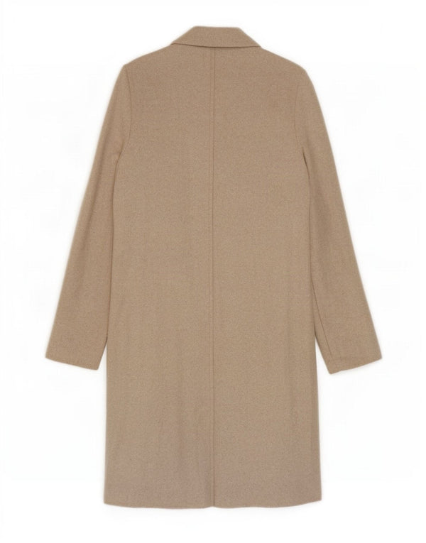 Zara Womens Open Overcoat UK 10 Small Beige Polyester