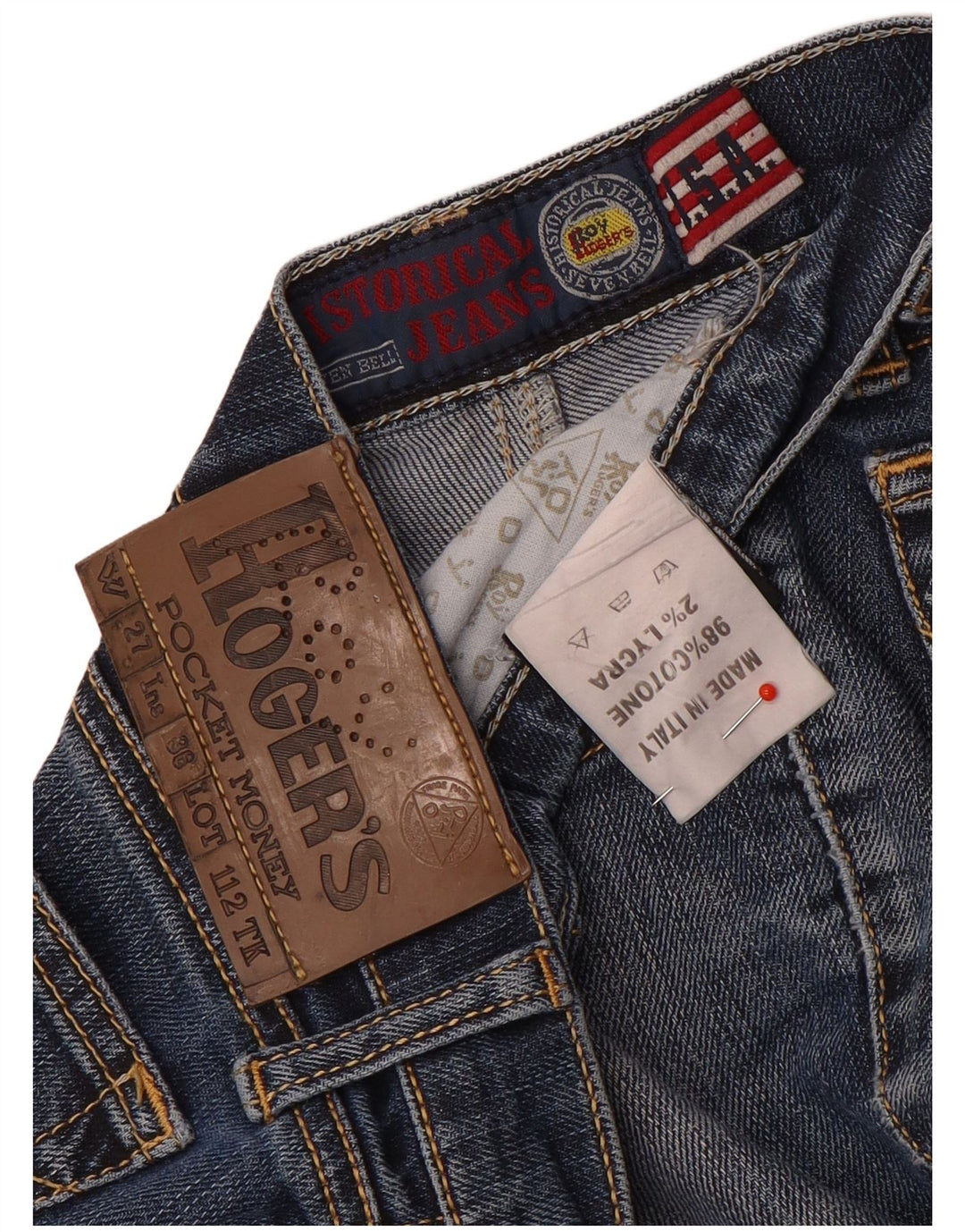 Roy Rogers Damen Slim Jeans W27 L32 Marineblau Baumwolle