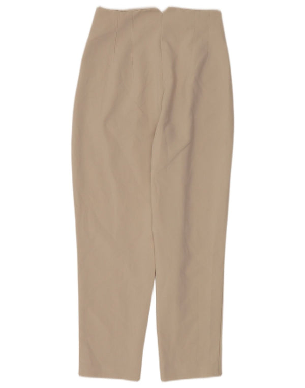Zara Damen-Anzughose mit hoher Taille, schmal zulaufend, Größe S, W26, L26, Beige, Polyester