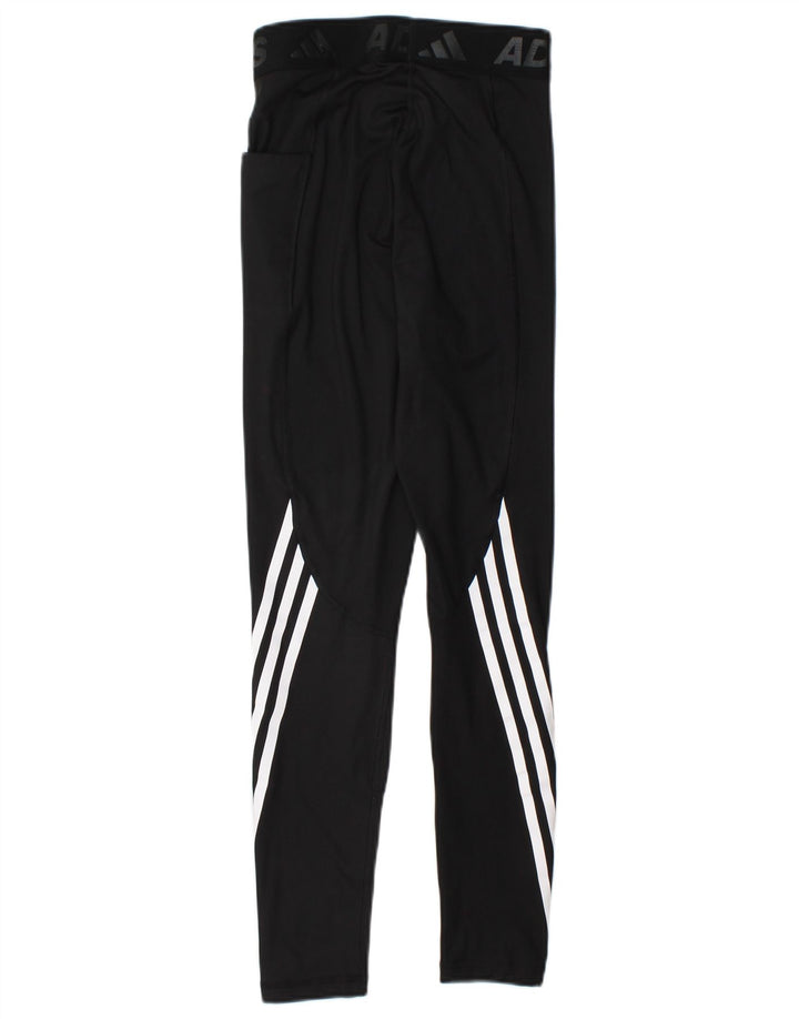 ADIDAS Womens Graphic Leggings UK 4/6 XS  Black Polyester