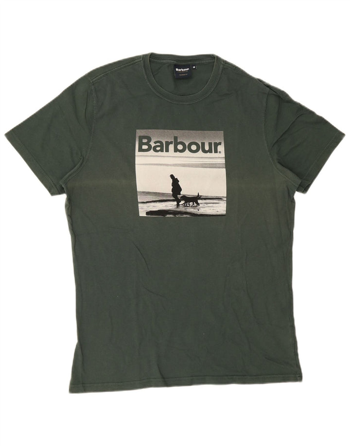 Barbour Tailored Fit Graphic T-Shirt-Oberteil für Herren aus mittelgrüner Baumwolle