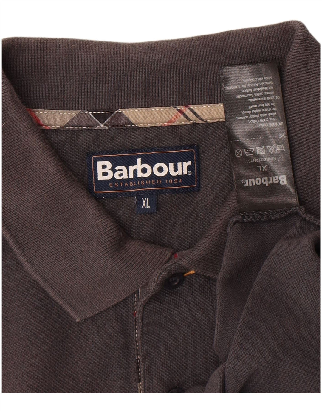 Barbour Herren Poloshirt XL Grau Baumwolle