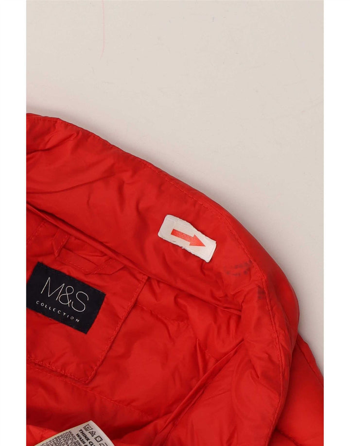 Marks & Spencer Wattierte Damenweste mit Kapuze, UK 12, Mittelrot, Polyamid