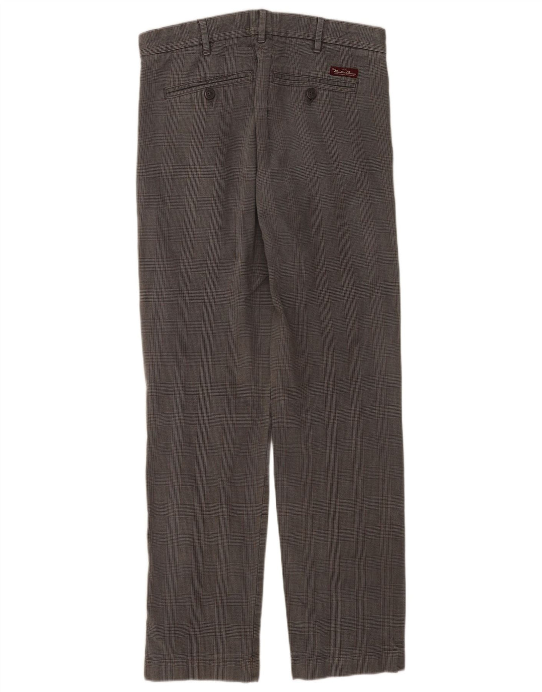 Marlboro Classics Herren-Chinohose mit Pegged, W36 L34, grau karierte Baumwolle