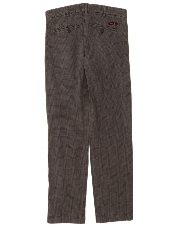 Marlboro Classics Herren-Chinohose mit Pegged, W36 L34, grau karierte Baumwolle