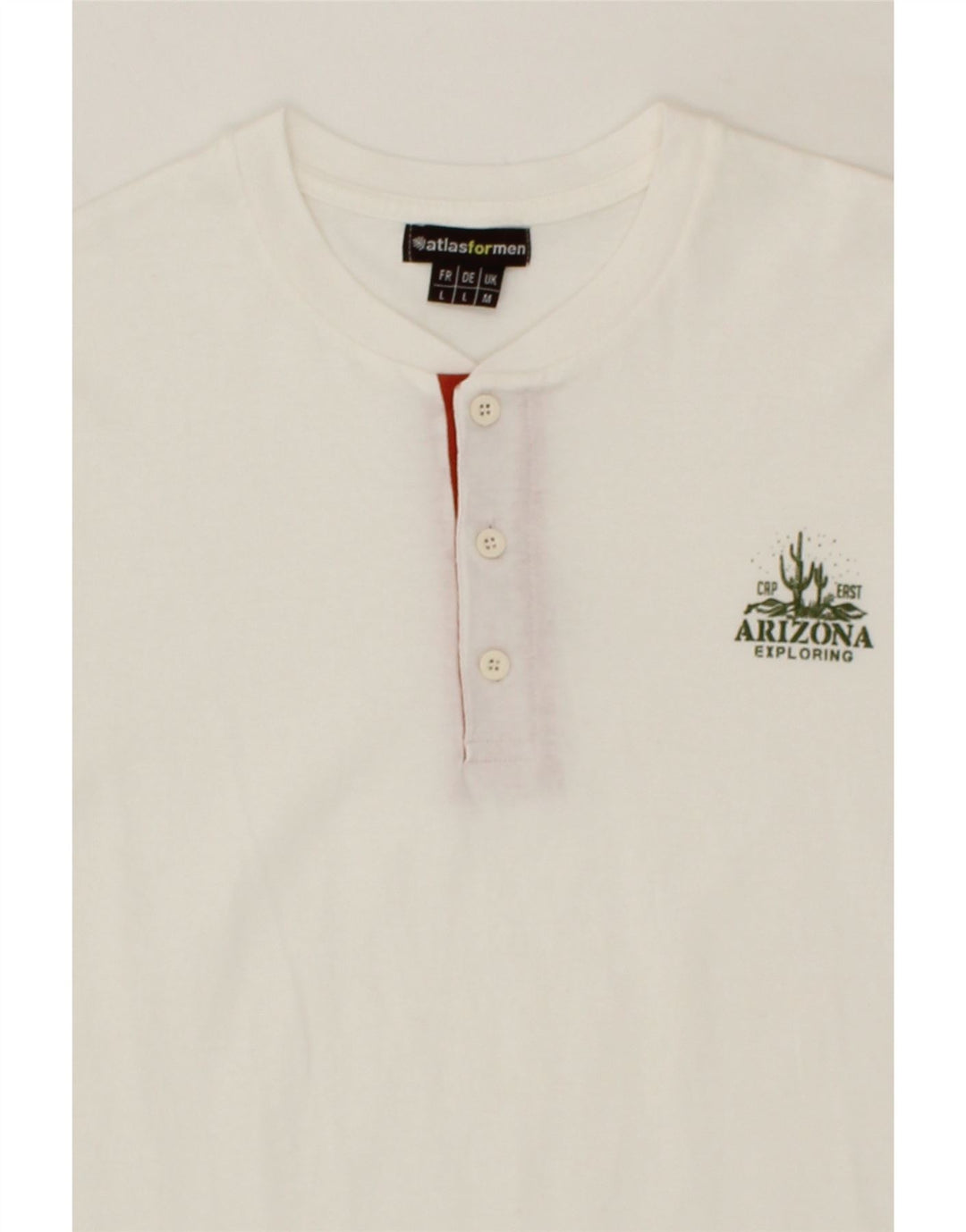 ATLAS FOR MEN Mens T-Shirt Top Medium White Cotton Vintage Atlas For Men and Second-Hand Atlas For Men from Messina Hembry 