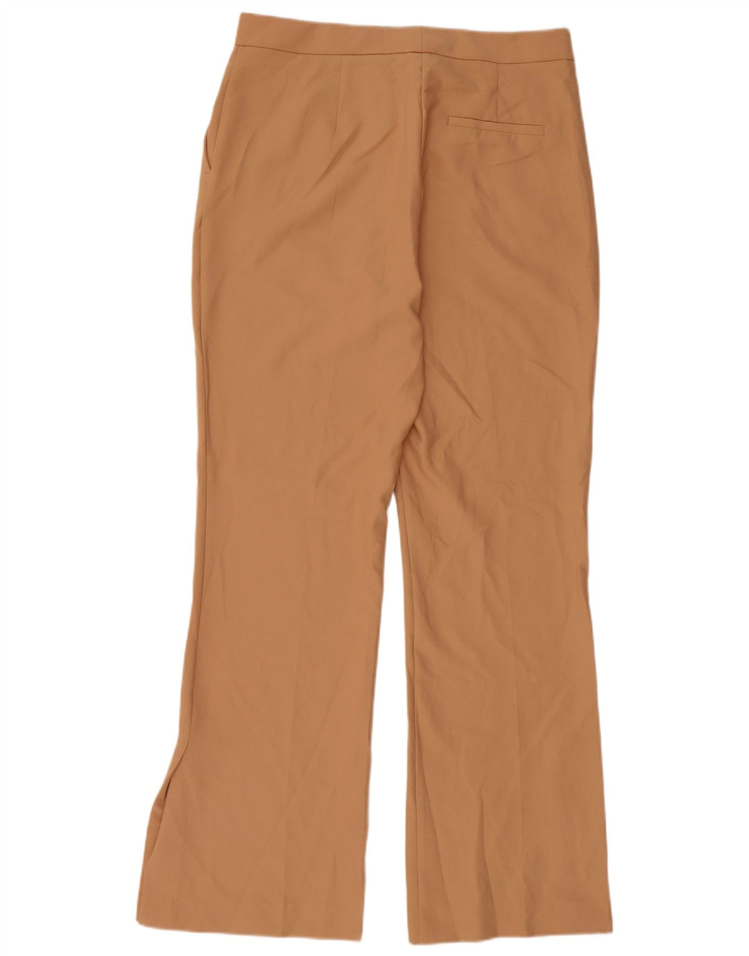 Zara Damen Flare Chino-Hose, Größe L, W30, L31, Braun, Polyester