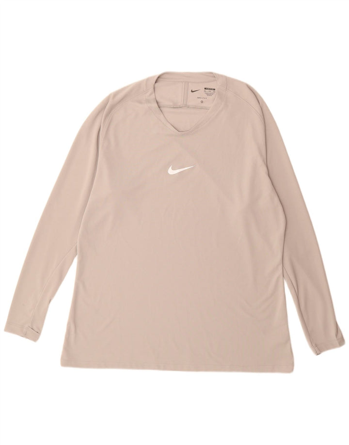 Nike Herren Dri Fit Slim Fit Top Langarm 2XL Grau Polyester