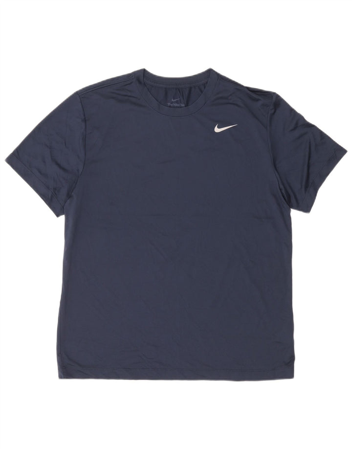 Nike Herren Dri Fit T-Shirt Top XL Marineblau Polyester