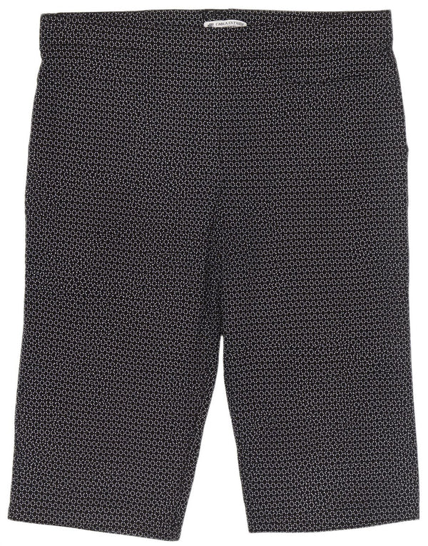 CARLA FERRONI Damen Bermudashorts IT 48 XL W36 Schwarze geometrische Viskose