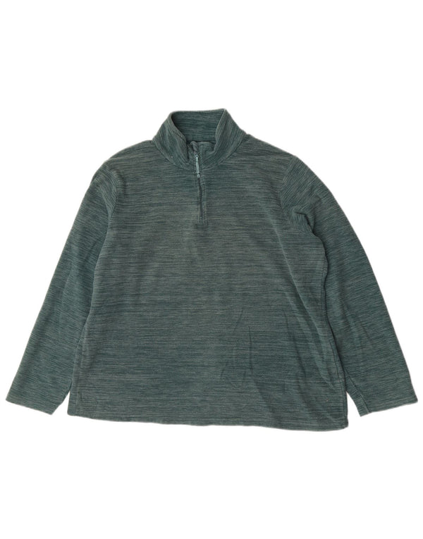 Mountain Warehouse Damen-Fleecepullover mit Reißverschluss am Kragen, UK 22 3XL, grün meliert