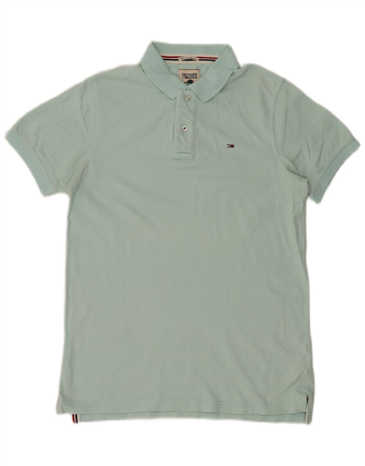 Tommy Hilfiger Herren-Poloshirt, große türkisfarbene Baumwolle