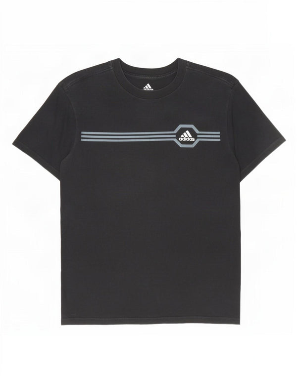 Adidas Herren T-Shirt Top Small Schwarz Nadelstreifen Baumwolle