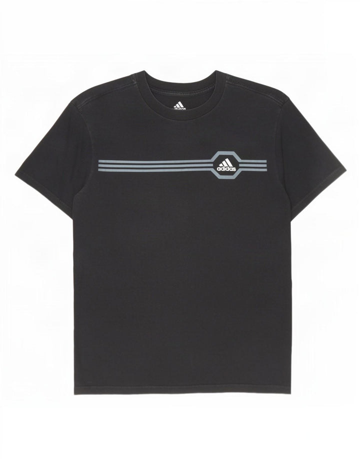 Adidas Herren T-Shirt Top Small Schwarz Nadelstreifen Baumwolle