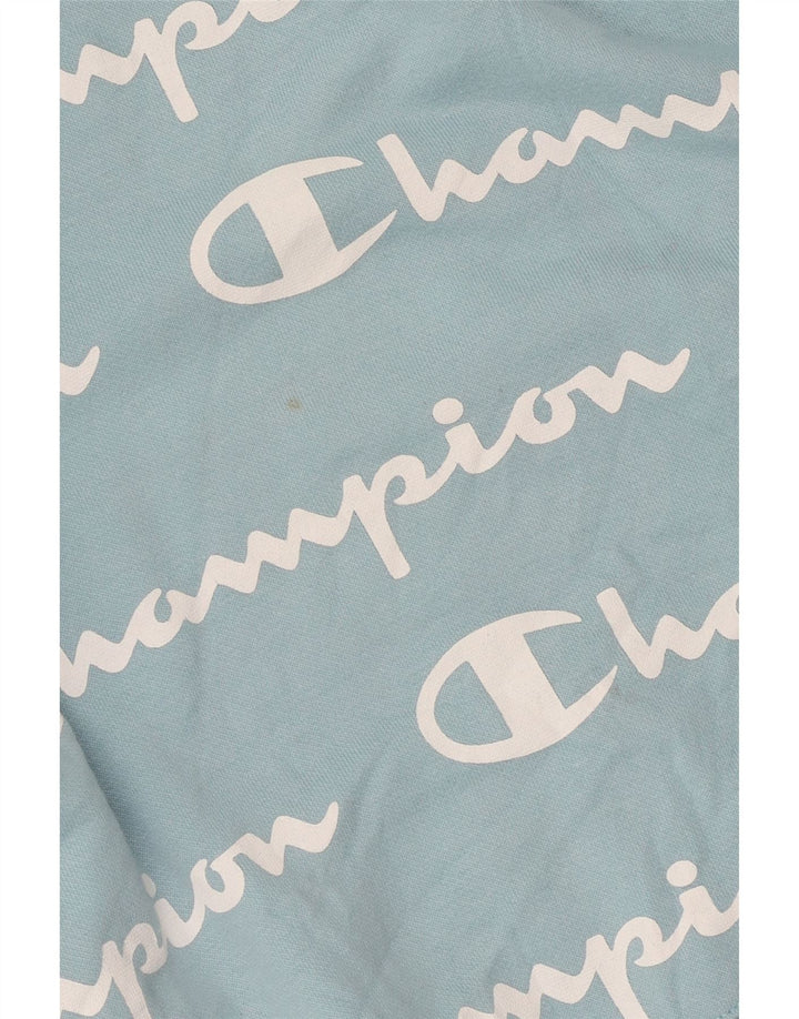 CHAMPION Damen Graphic Hoodie Pullover UK 12 Mittelblau