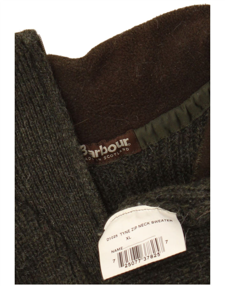 Barbour Herren-Pullover mit Reißverschluss, XL, Khaki, Schurwolle