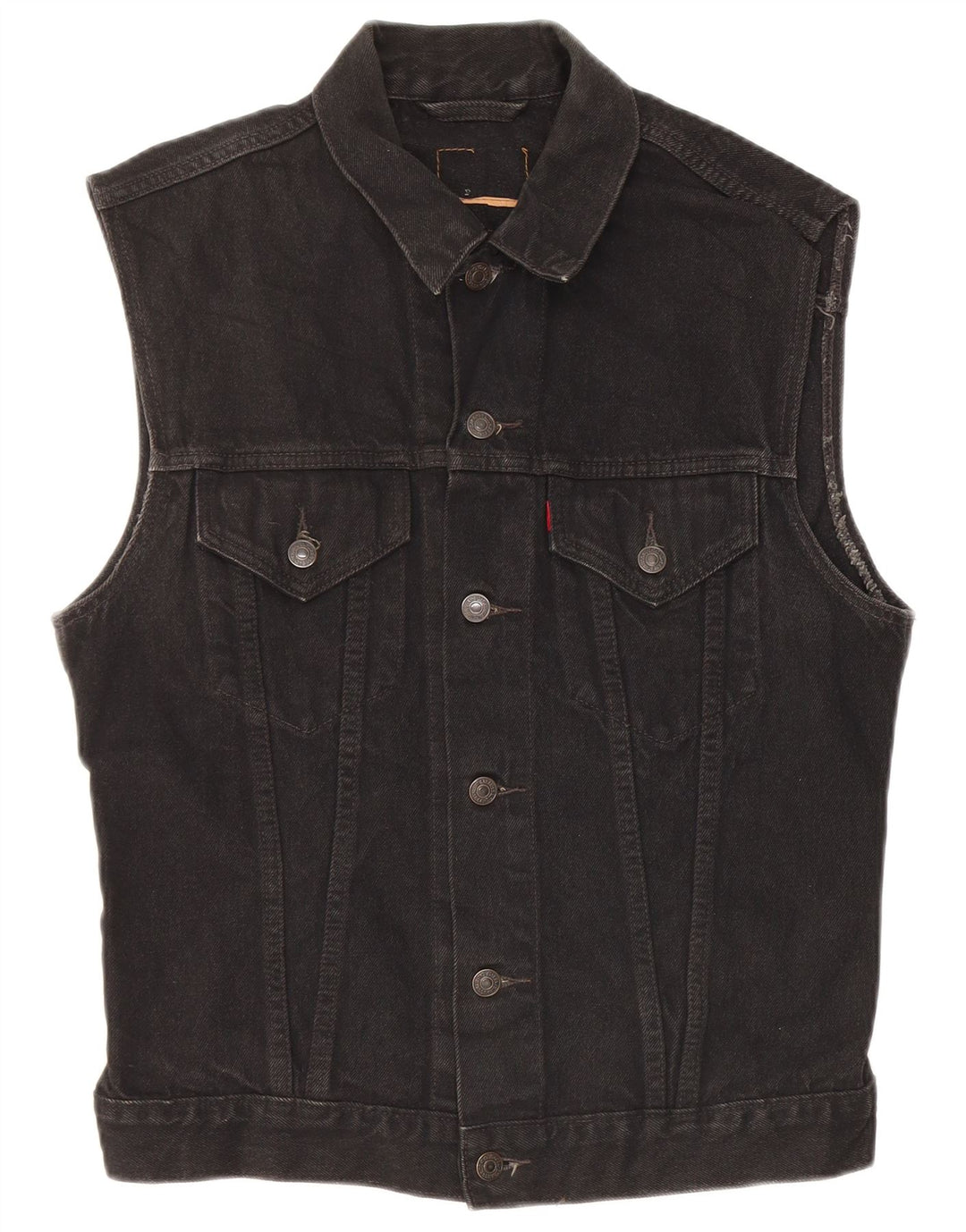 Levi's Herren-Jeansweste UK 38 aus mittelschwarzer Baumwolle