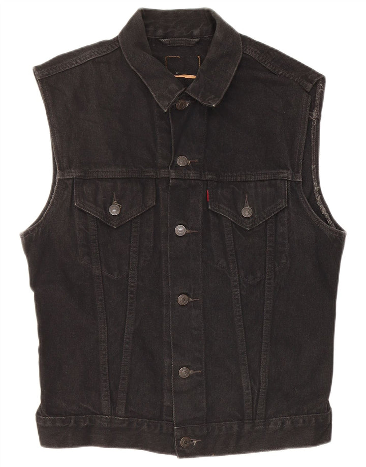 Levi's Herren-Jeansweste UK 38 aus mittelschwarzer Baumwolle
