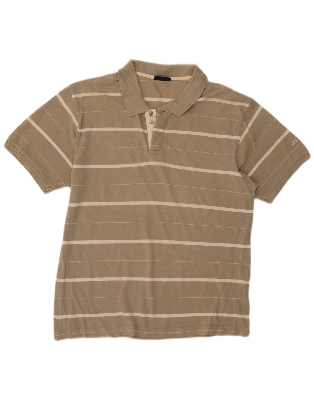 Champion Herren-Poloshirt, mittelbeige, gestreift, Baumwolle