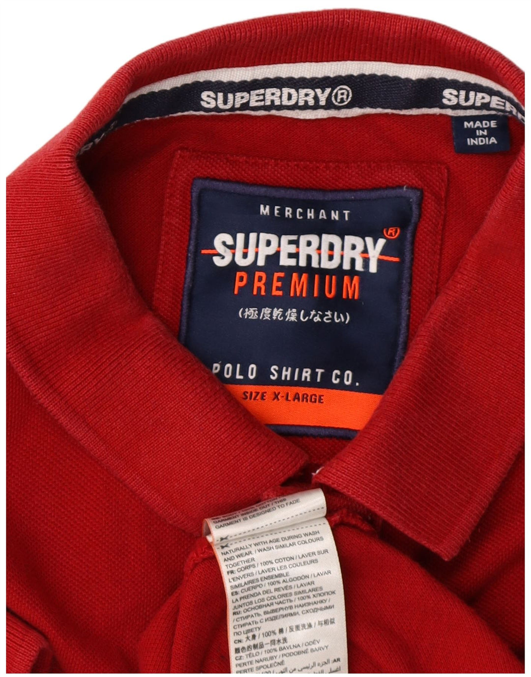 Superdry Herren-Poloshirt mit Grafik XL, rote Baumwolle