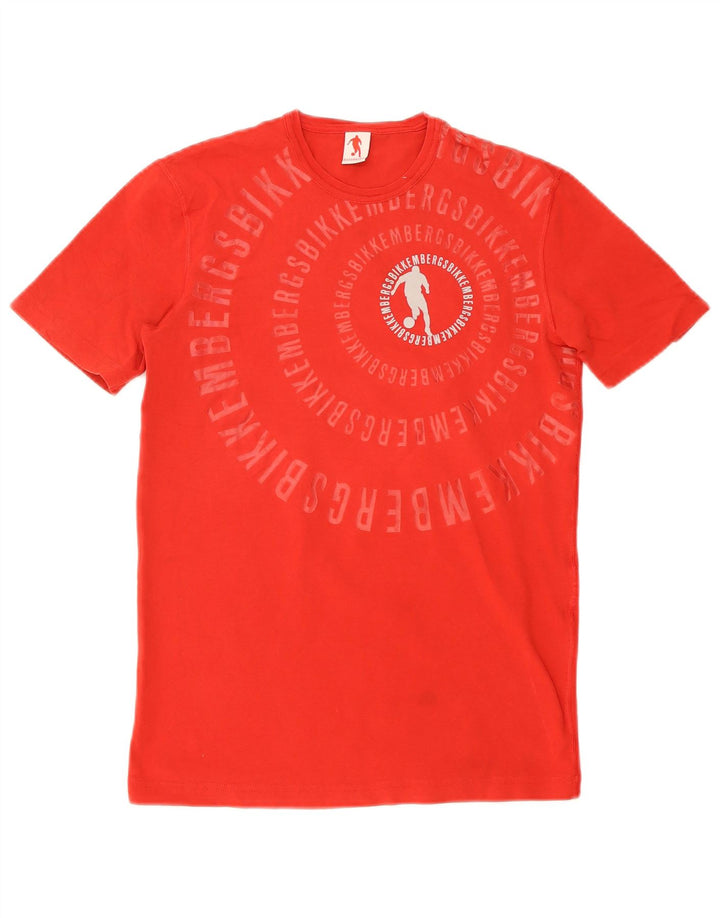 Bikkembergs Herren-T-Shirt mit Grafik, Größe S, Rot, Baumwolle