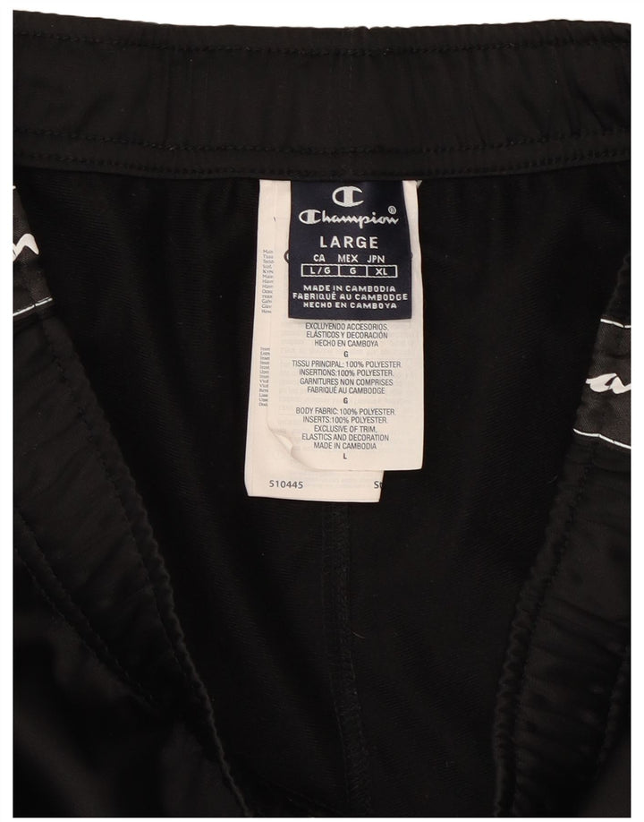CHAMPION Herren-Trainingsanzug mit Grafik, Jogginghose, Größe L, Schwarz, Polyester