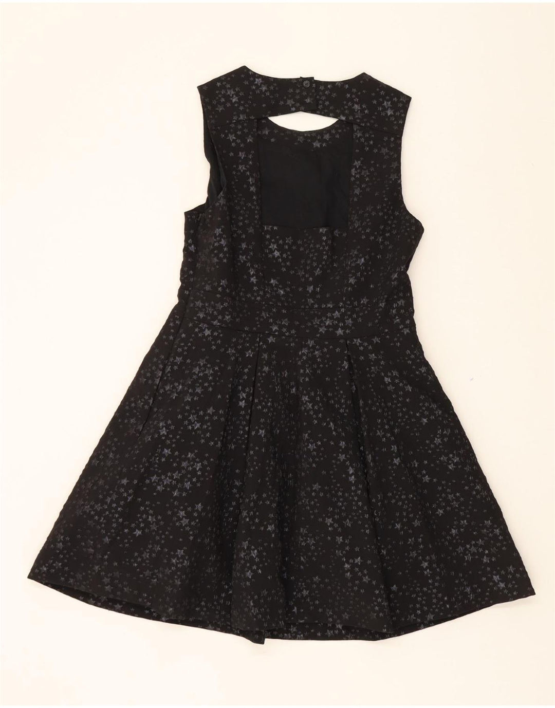 JACK WILLS Womens Abstract Pattern A-Line Dress UK 12 Medium Black Vintage Jack Wills and Second-Hand Jack Wills from Messina Hembry 