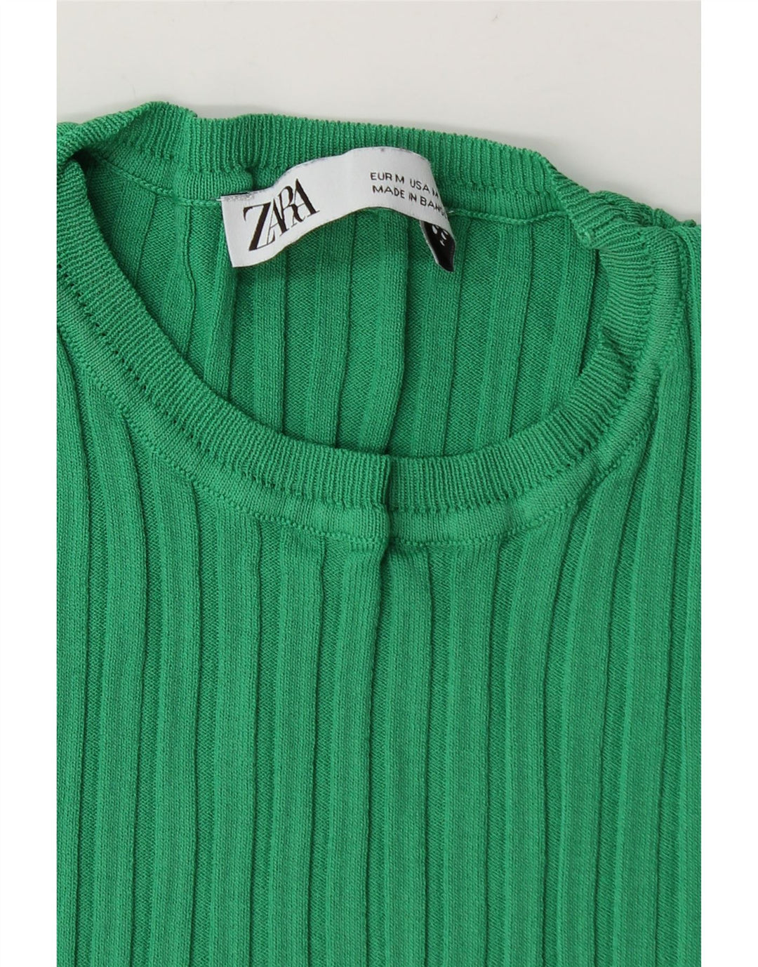 Zara Damen Crop T-Shirt Top UK 12 Mittelgrün