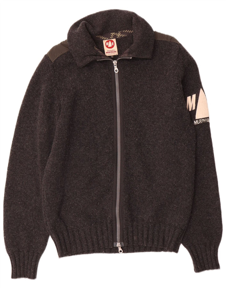 Murphy & Nye Herren Sailmakers Graphic Cardigan Pullover Große graue Wolle