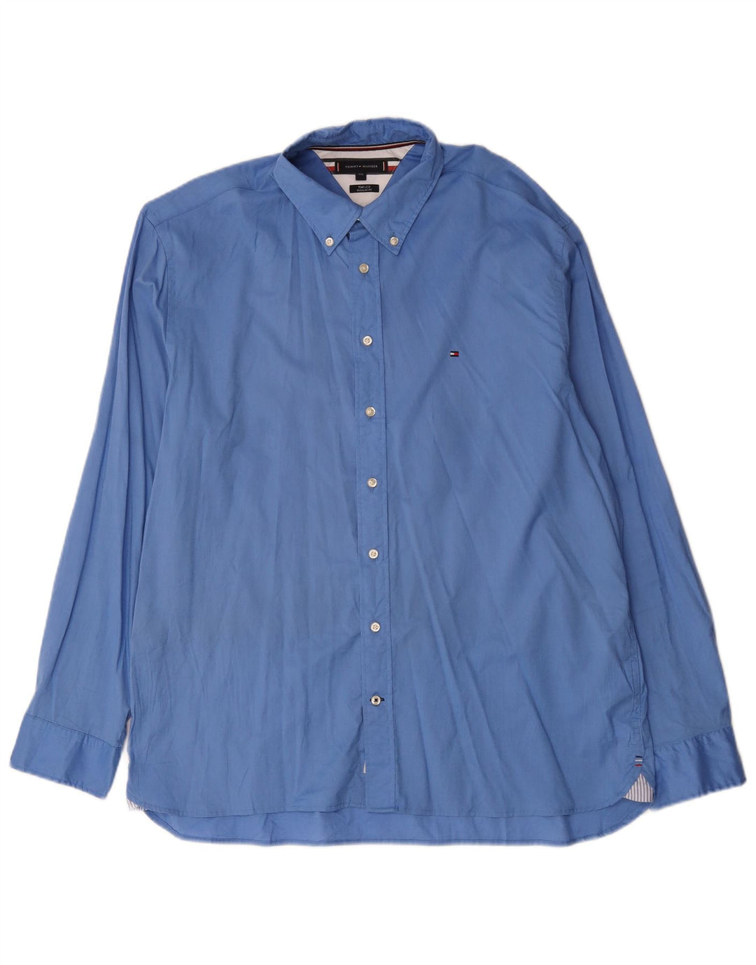 Tommy Hilfiger Herren-Hemd mit normaler Passform, 2XL, blaue Baumwolle