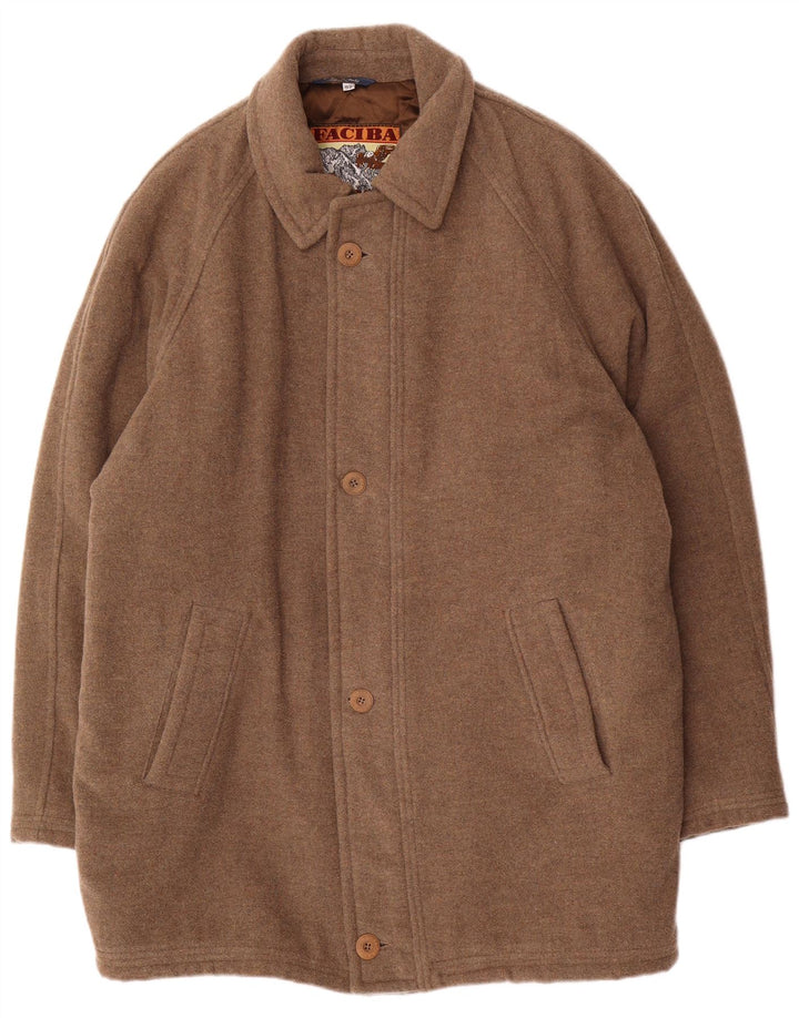 Faciba Herrenmantel IT 52 XL Braune Wolle