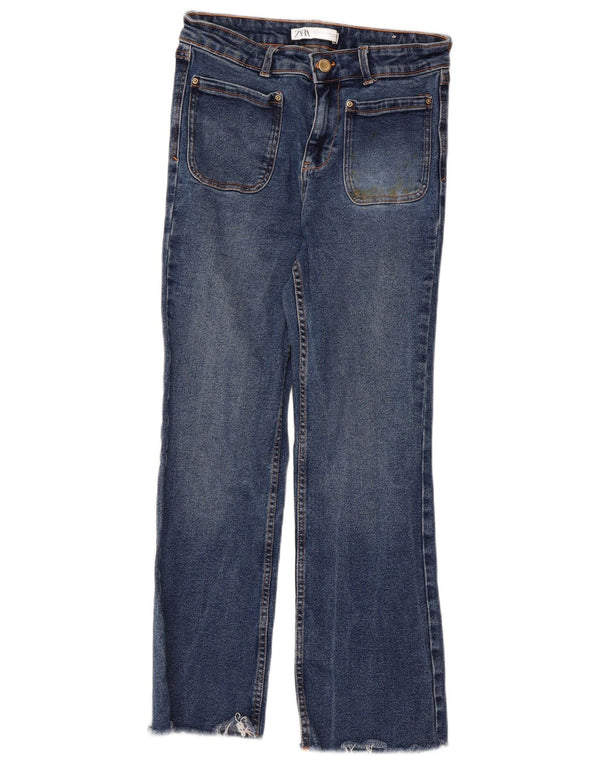 Zara Damen Straight Jeans EU 36 XS W26 L25 Blaue Baumwolle