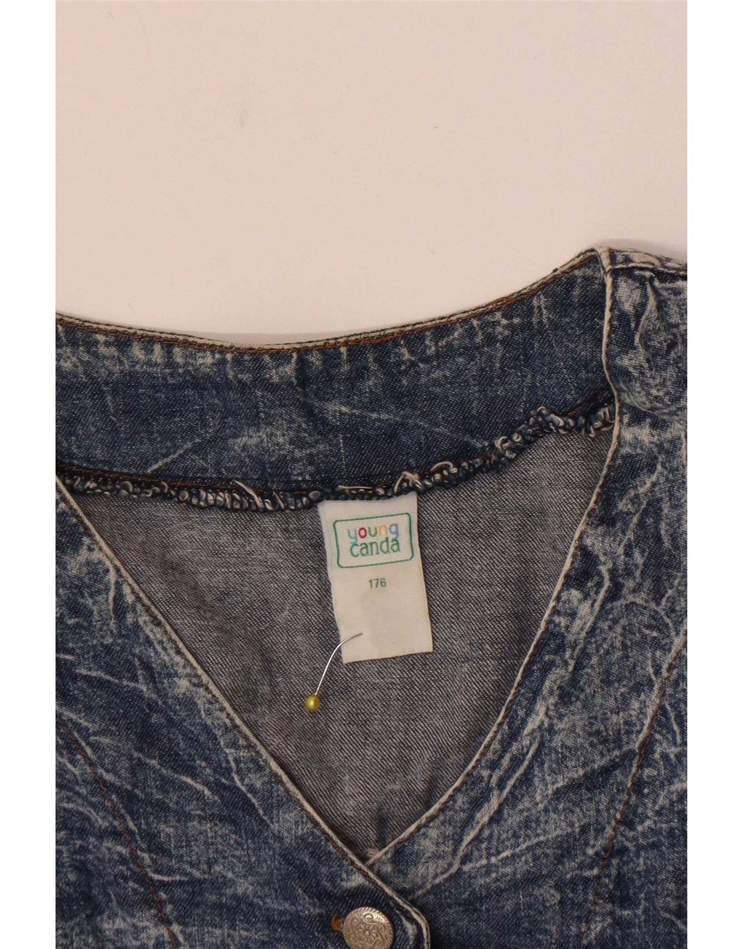 Canda Crop Jeansjacke für Mädchen, 15–16 Jahre, blaue Baumwolle