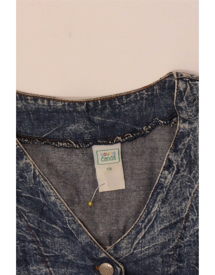 Canda Crop Jeansjacke für Mädchen, 15–16 Jahre, blaue Baumwolle