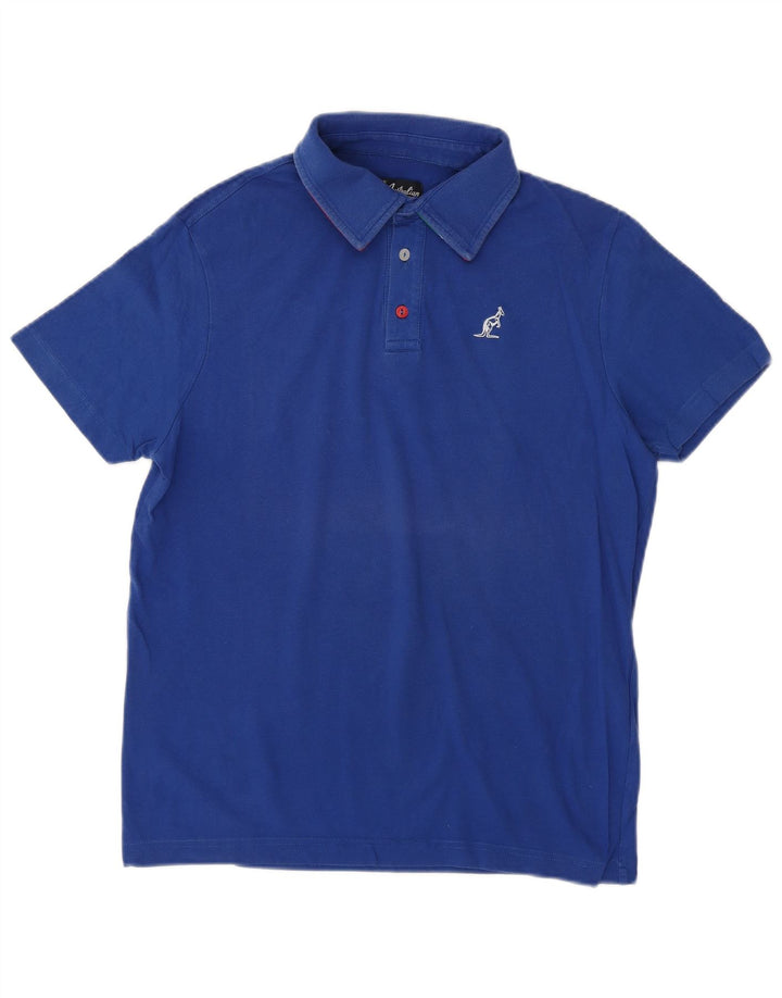 AUSTRALIAN L'ALPINA Herren-Poloshirt aus mittelblauer Baumwolle