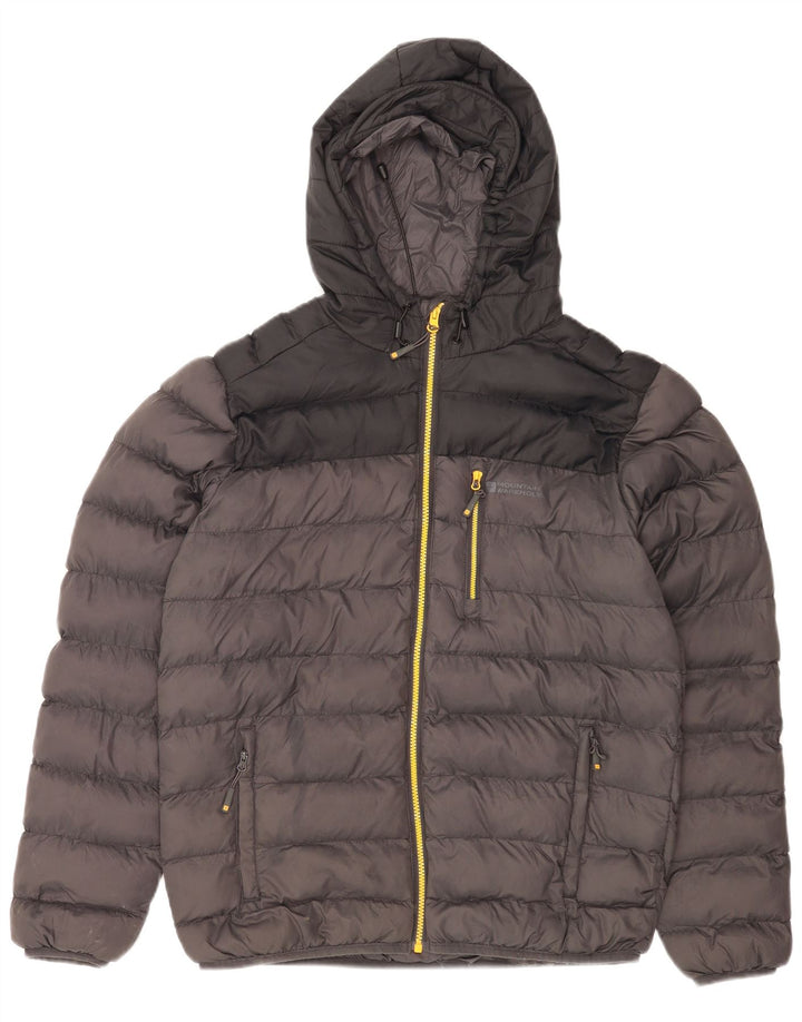 MOUNTAIN WAREHOUSE Wattierte Herrenjacke mit Kapuze, UK 38, Mittelgrau, Farbblock