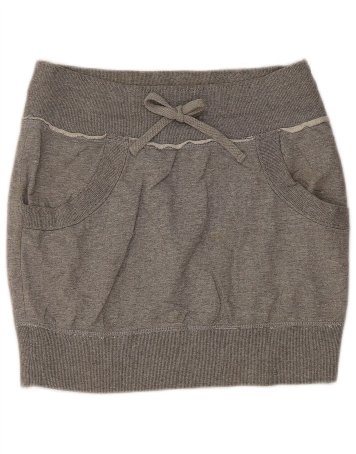 Benetton Damen Minirock W30 Mittelgrau