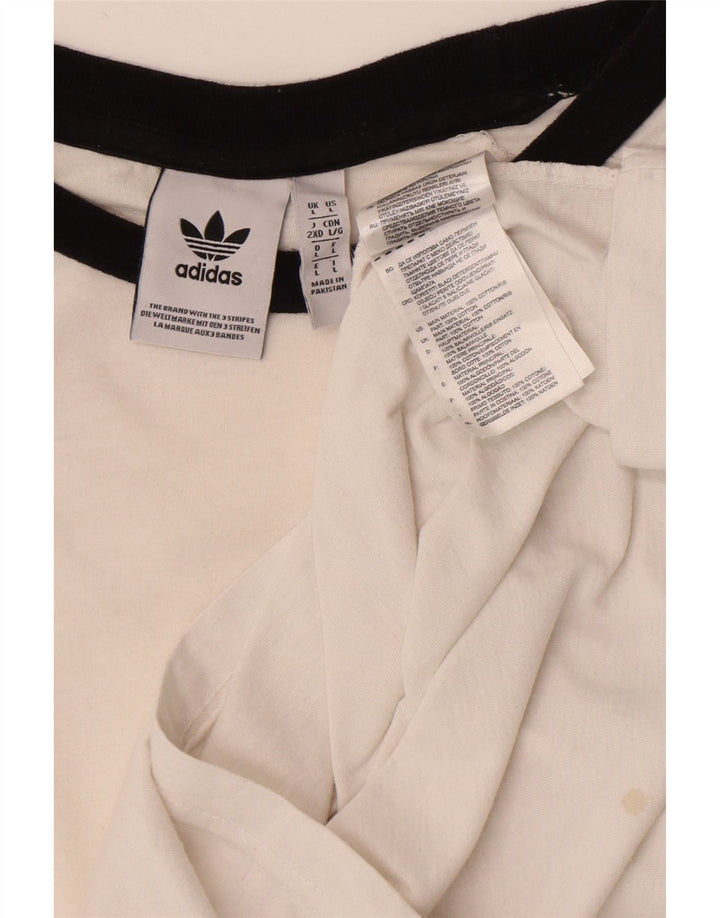 Adidas Herren T-Shirt Top Large Weiß Baumwolle