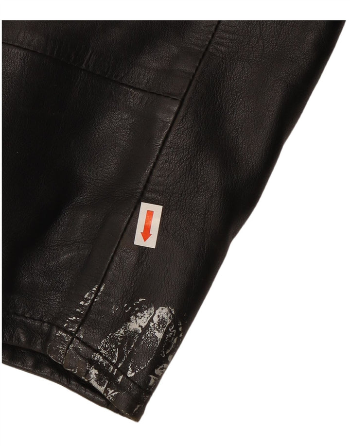 Conbipel Herren 4-Knopf-Lederblazer IT 48 Mittelschwarzes Leder