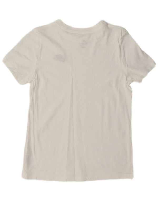 Nike Damen T-Shirt Top UK 10 Small Weiße Baumwolle