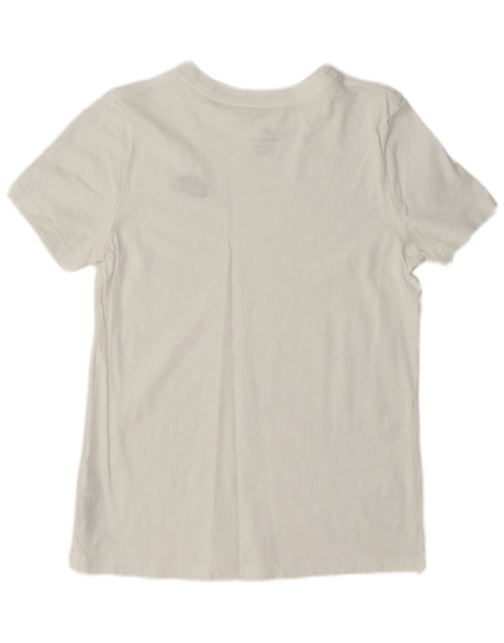 Nike Damen T-Shirt Top UK 10 Small Weiße Baumwolle