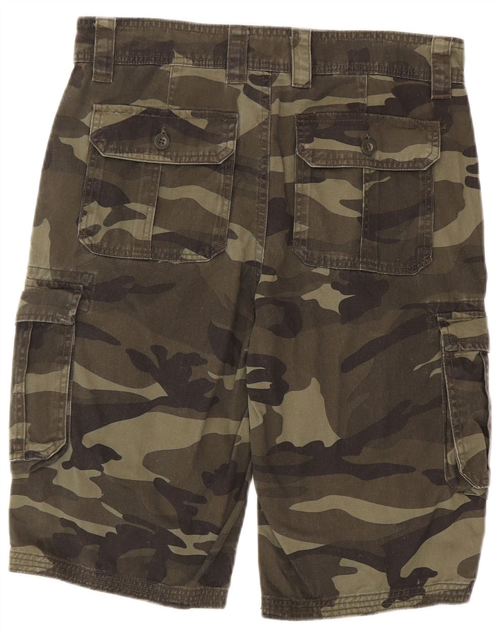 Mountain Warehouse Herren-Cargoshorts W30 aus mittelgrüner Camouflage-Baumwolle